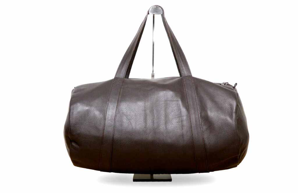 Visuel - Sac polochon -modèle Lenox en cuir marron chocolat - ordinari.shop